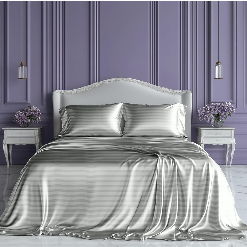 BRAND NEW IN PACKAGE SLEEP SANCTUARY Satin Sheets Queen Size